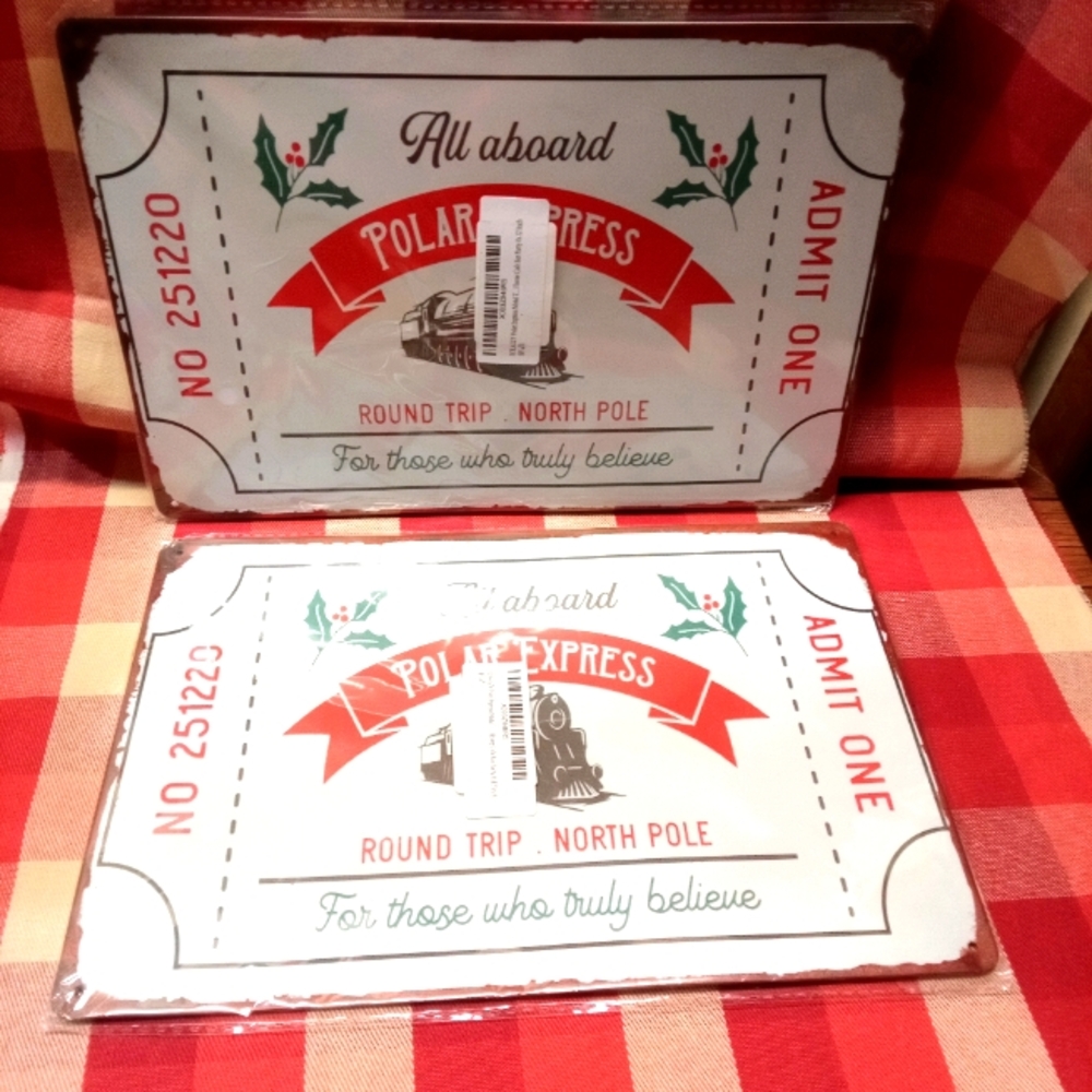 Polar Express Ticket Tin Sign